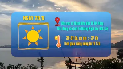 Nắng nóng diện rộng ở Trung Bộ kết thúc từ ngày 17/4