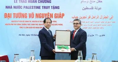 Palestine truy tặng Huân chương Đại huy Đại cho Đại tướng Võ Nguyên Giáp