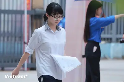 Thí sinh bước vào môn thi Ngữ văn kỳ thi tốt nghiệp THPT