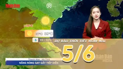 Thời tiết hôm nay: Bắc Bộ mưa dông, Trung Bộ nắng nóng gay gắt