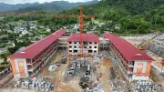 Công trường Trường nội trú Thanh Nưa thi công khẩn trương dù mưa nắng thất thường