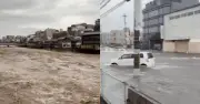 Nhật Bản hứng chịu 2 cơn bão dồn dập, ô tô chìm trong nước, đường sá hư hại