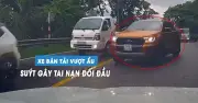 Xe bán tải 'cướp làn' vượt ẩu trên đèo Bảo Lộc giữa trời mưa gây phẫn nộ