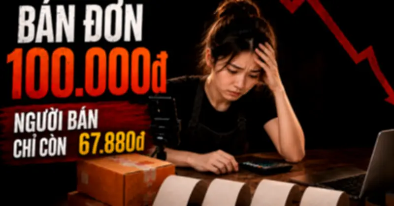 Bán 100.000 đồng trên sàn TMĐT, chủ shop thực nhận chưa đến 68.000 đồng