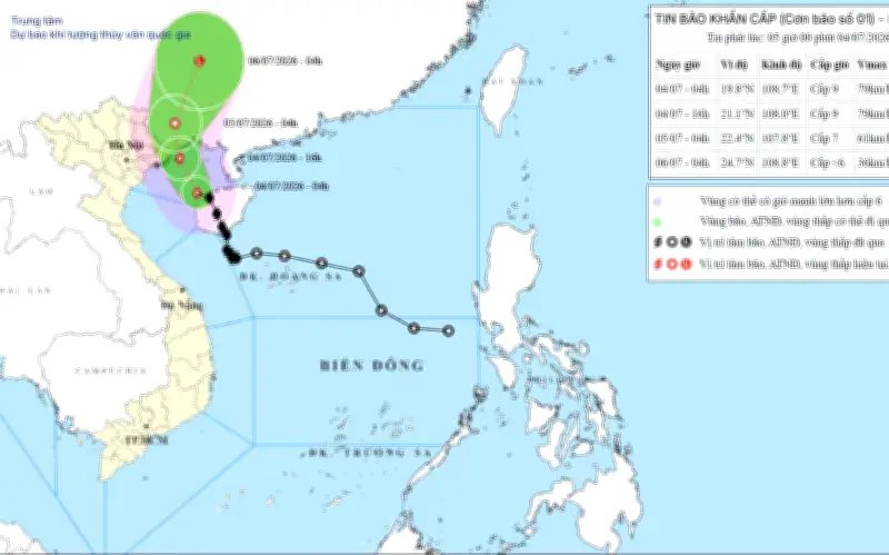Bão số 1 cách Móng Cái 210km: Đông Bắc Bộ và Thanh Hóa mưa rất lớn