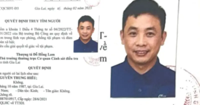 Công an Gia Lai truy tìm cựu nhân viên ngân hàng Nguyễn Trung Hiếu