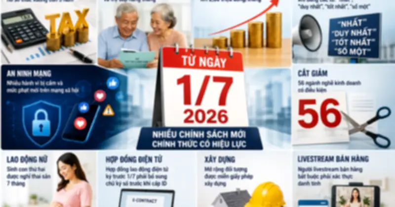 Hàng loạt chính sách mới về thuế, lương, thương mại điện tử có hiệu lực từ 1/7/2026