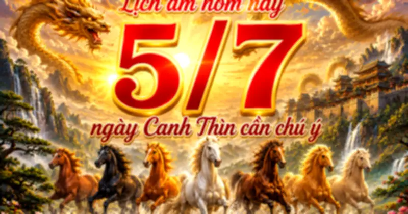 Lịch âm hôm nay 5/7/2026: Ngày Canh Thìn, ngày của người nghiện công việc