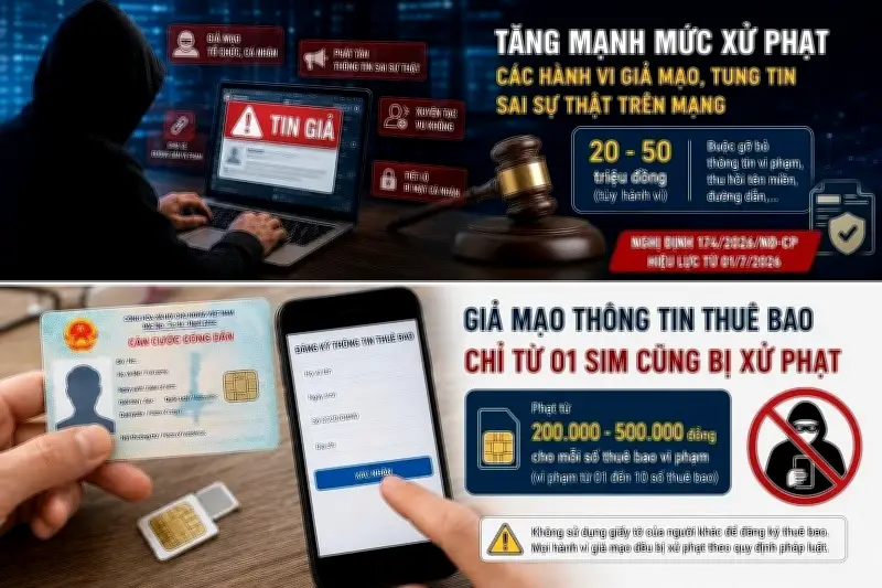 Nghị định 174 tăng mạnh xử phạt giả mạo, tin sai trên mạng từ 1/7/2026