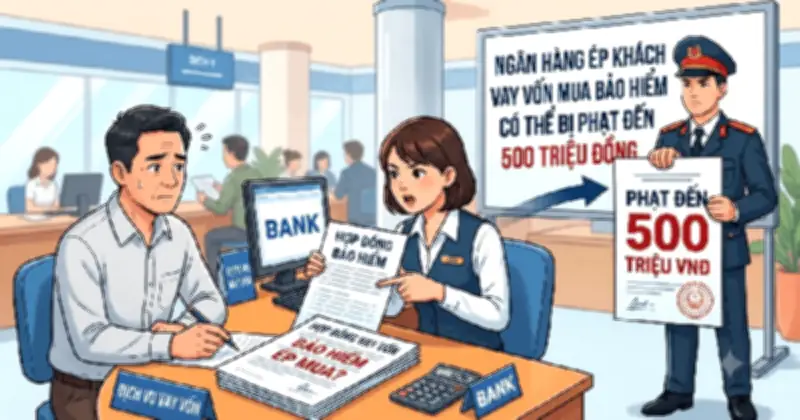 Ngân hàng ép khách vay mua bảo hiểm có thể bị phạt tới 500 triệu đồng