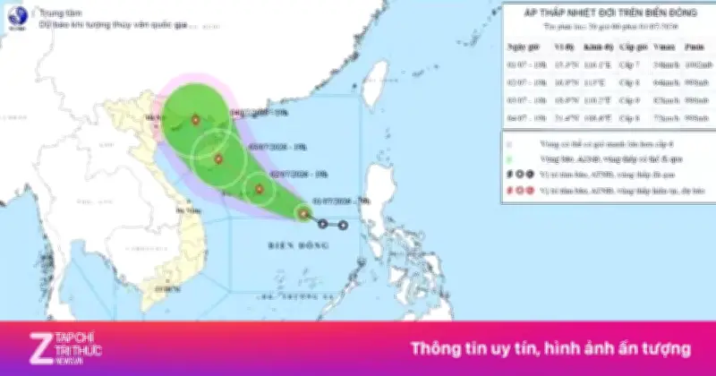 Áp thấp nhiệt đới mạnh thành bão cấp 9, hướng vào vịnh Bắc Bộ