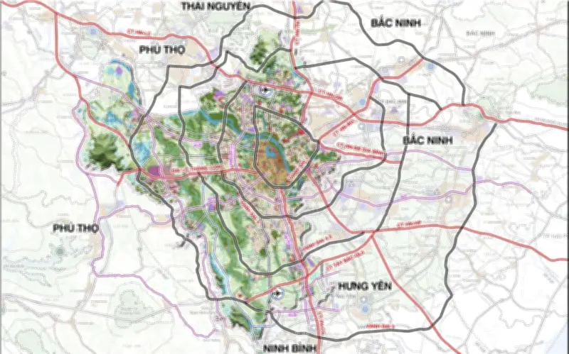 Quy hoạch 8 tuyến vành đai hơn 377 km định hình giao thông Thủ đô 100 năm