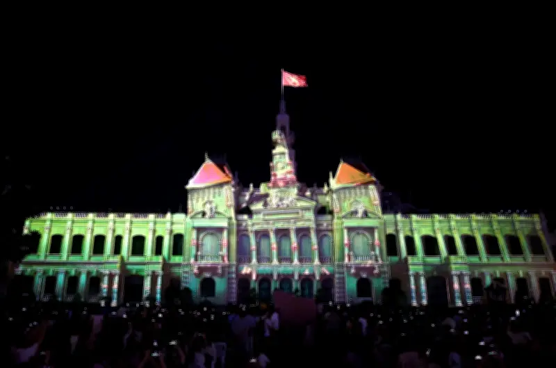 Trình diễn 3D mapping tái hiện hành trình nửa thế kỷ TP Hồ Chí Minh