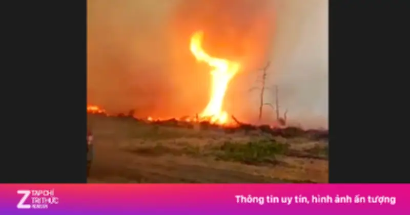 Video lốc xoáy lửa bùng lên tại vùng cấm Chernobyl
