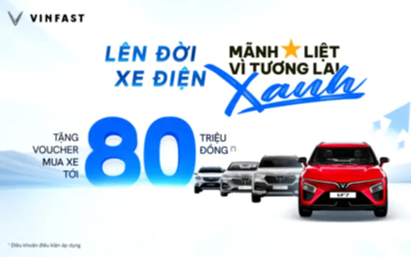 VinFast tặng voucher lên tới 80 triệu cho khách cũ đổi sang xe điện