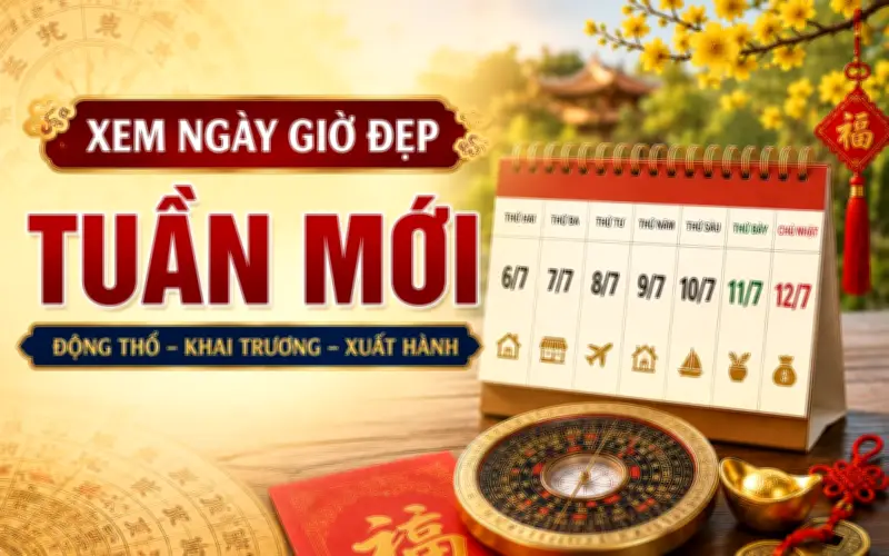 Xem ngay giờ đẹp tuần mới 6/7–12/7/2026: Công việc hanh thông, hút tài lộc