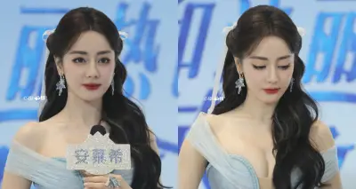 Diễn viên Địch Lệ Nhiệt Ba diện váy hở bạo, liên tục lấy tay che ngực