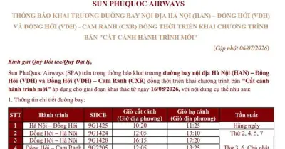 Sun Phu Quoc Airways mở đường bay Đồng Hới - Cam Ranh từ tháng 8