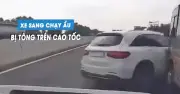 Xe sang Mercedes chuyển làn ẩu bị đâm xoay ngang trên cao tốc Hà Nội - Hải Phòng